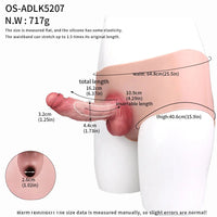 6.37in Wearable Silicone Dildo Pants Real Skin with Hollow Soft Cock Sleeve