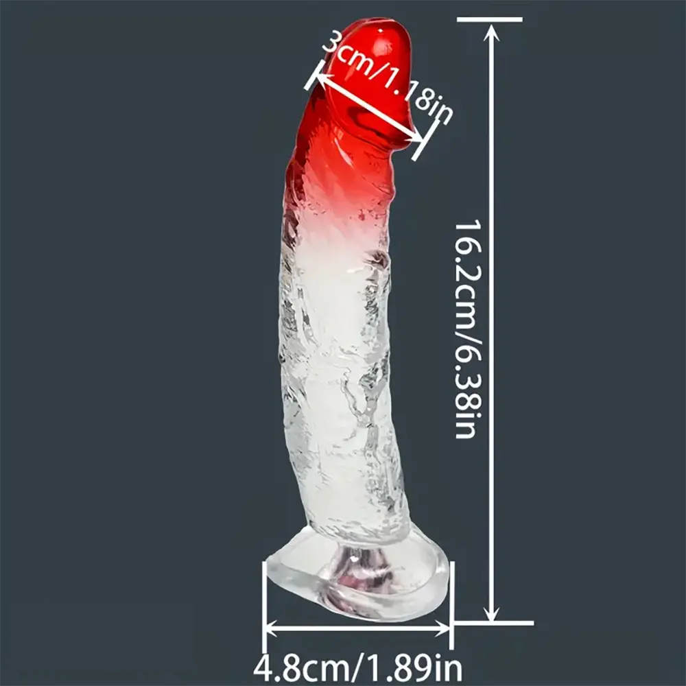 6.38in Gradient Clear Male Dildo For Stimulation Massager Sex Pleasure