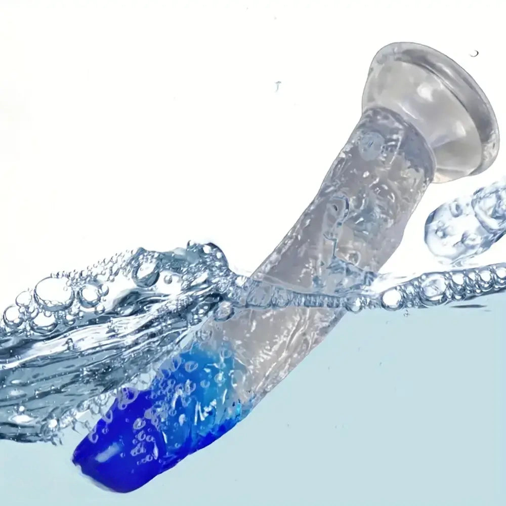 6.38in Gradient Clear Male Dildo For Stimulation Massager Sex Pleasure