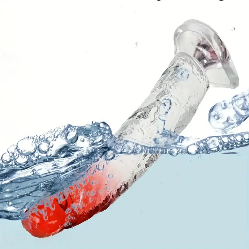 6.38in Gradient Clear Male Dildo For Stimulation Massager Sex Pleasure