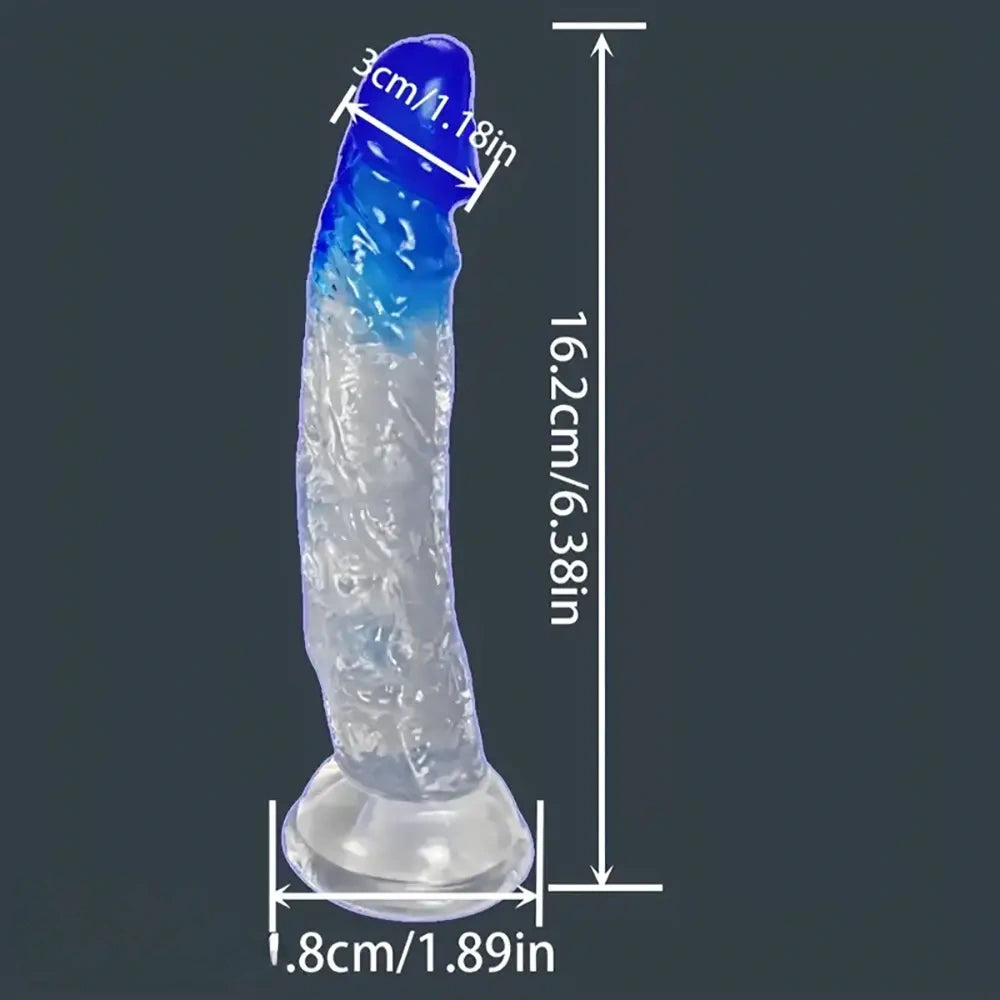 6.38in Gradient Clear Male Dildo For Stimulation Massager Sex Pleasure