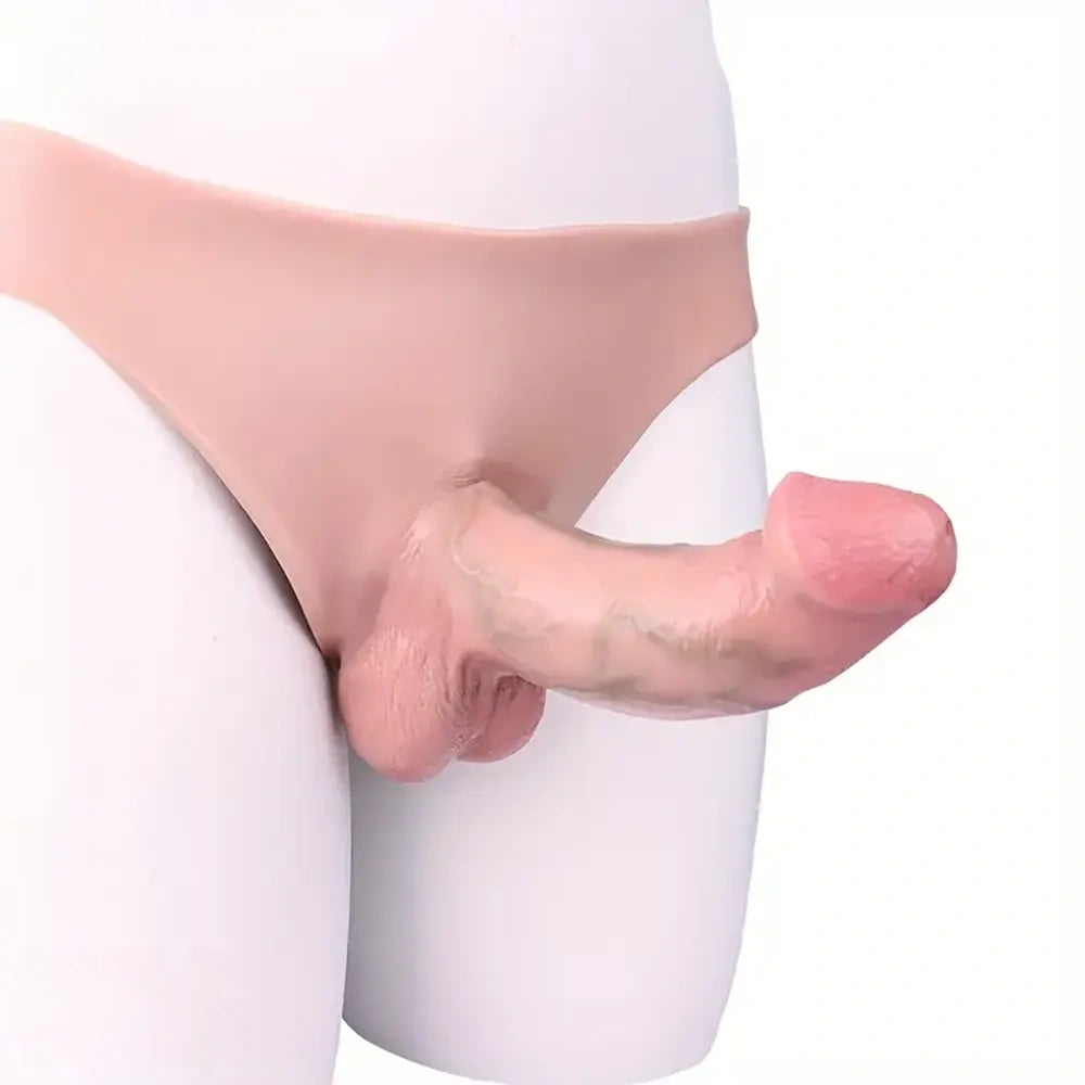 6.38in Realistic Skin Touch Penis Dildo Sleeve With Silicone Brief