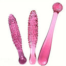 6.3in 6.69in 7.87in Crystal Glass Spiked Dildo Penis Self-Pleasure Toy