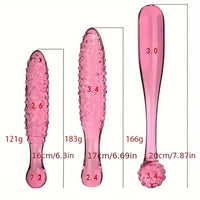 6.3in 6.69in 7.87in Crystal Glass Spiked Dildo Penis Self-Pleasure Toy