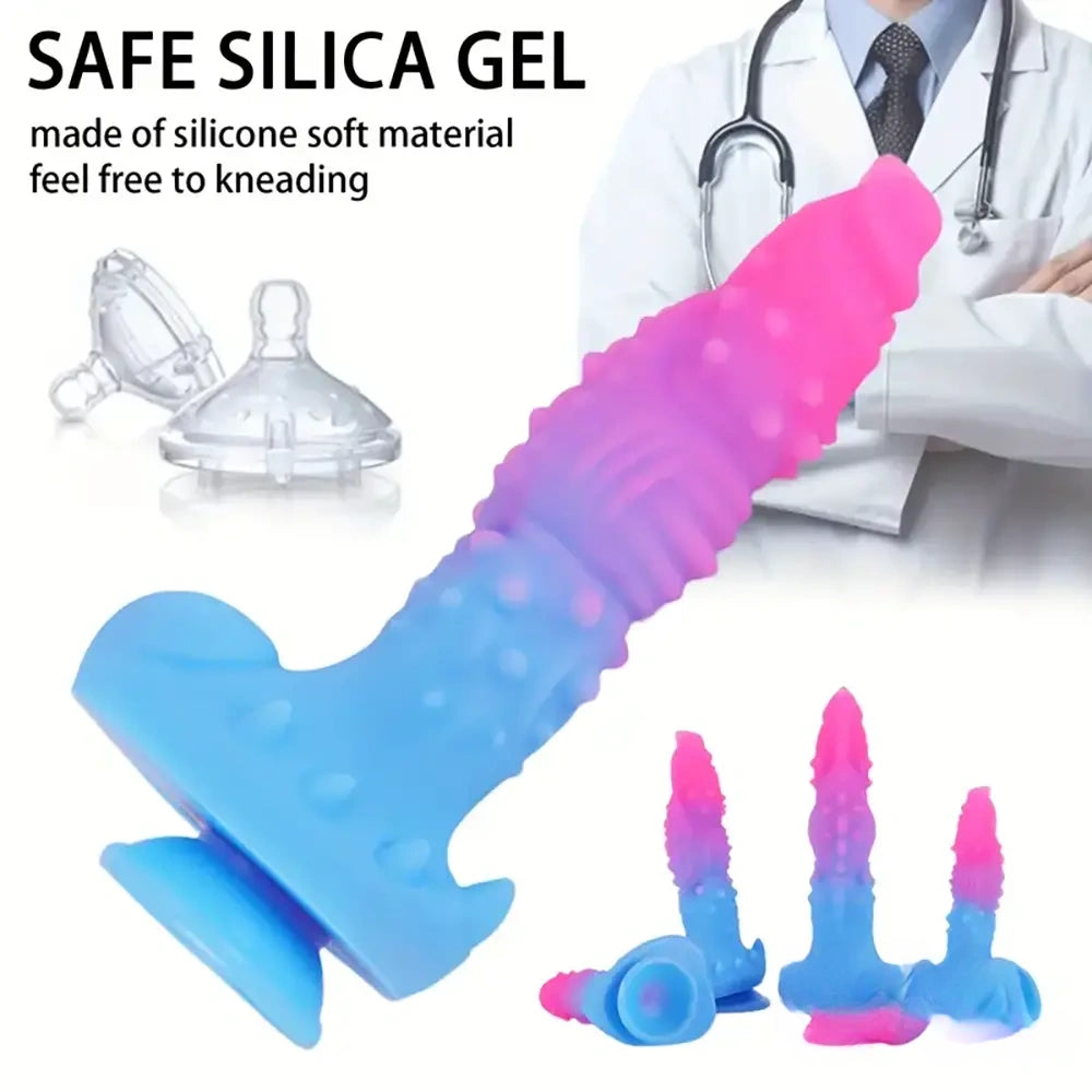 6.3in 7.08in 7.87in 9.05in 10.23in Silicone Fantasy Soft Dildo Sex Toy