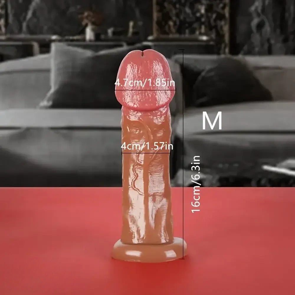 6.3in 7.08in 8.07in Big Glans Head Real Skin Feel G-Spot Stimulation Dildo