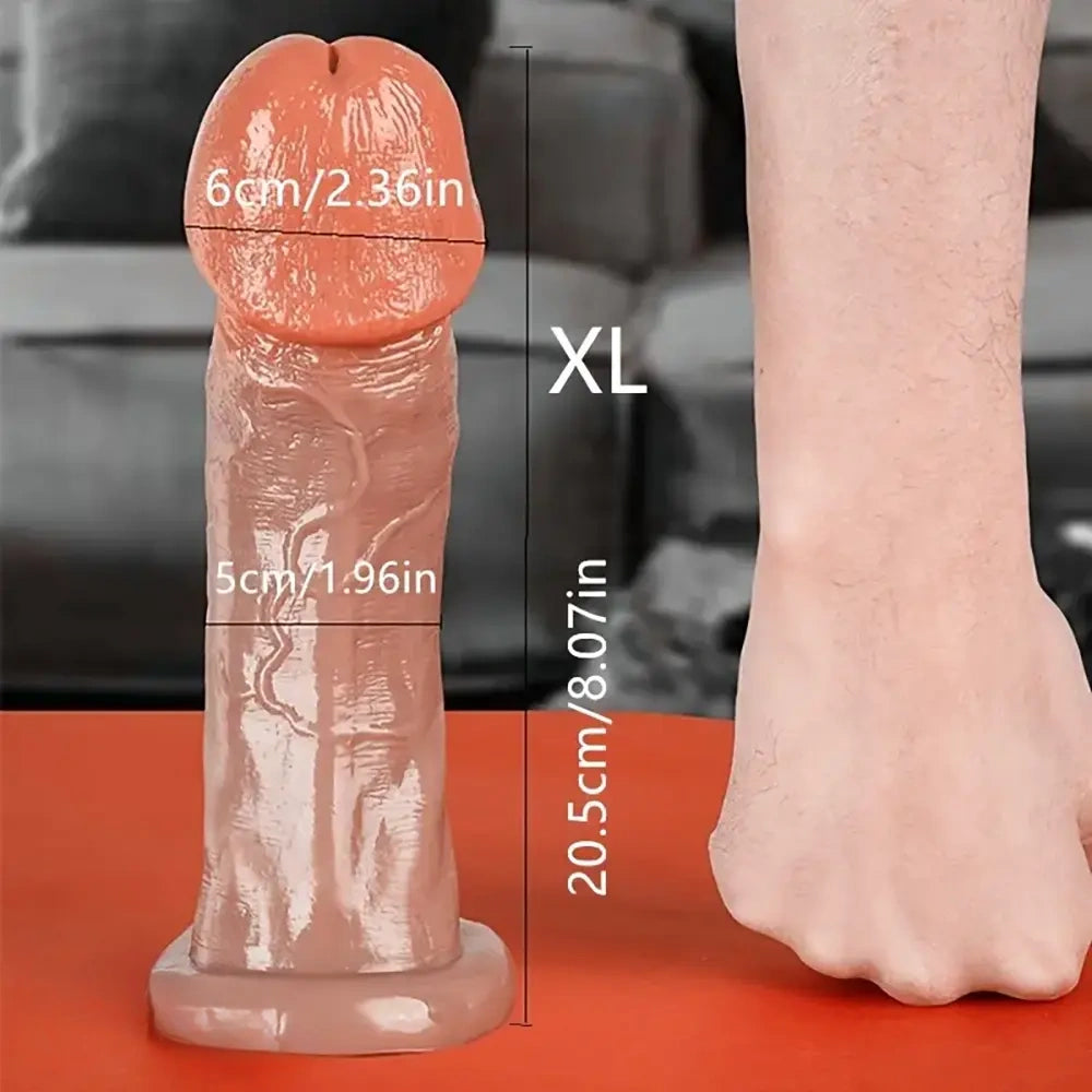 6.3in 7.08in 8.07in Big Glans Head Real Skin Feel G-Spot Stimulation Dildo