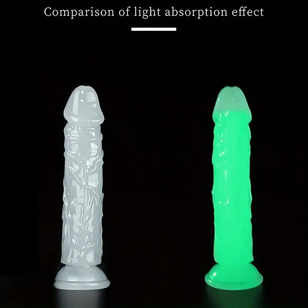 6.3in 7.09in 7.48in 8.27in 8.86in Luminous Real Dildo For Anus Vagina