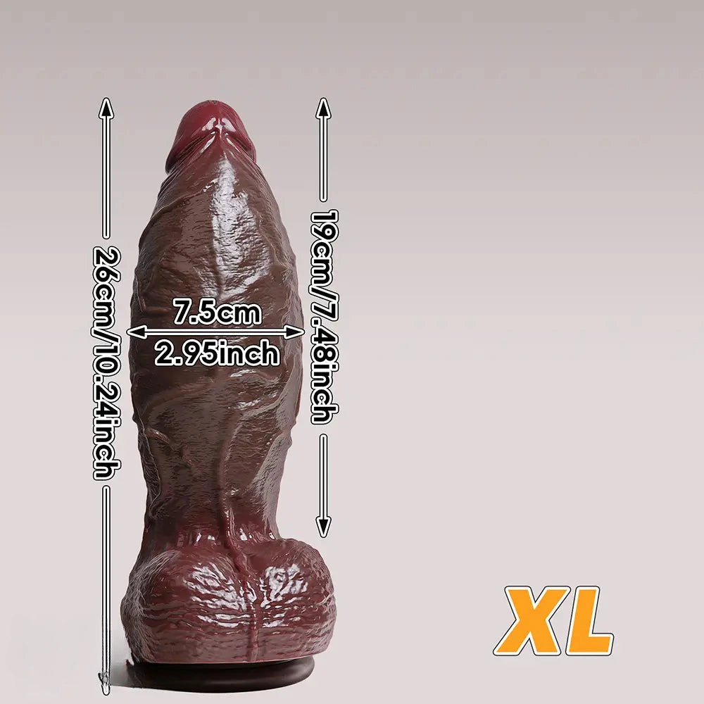 6.3in 7.09in 7.68in 10.24in 13in Big Silicone Ebony Dildo Adult Pleasure Tool