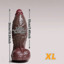 6.3in 7.09in 7.68in 10.24in 13in Big Silicone Ebony Dildo Adult Pleasure Tool