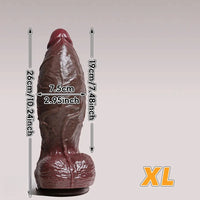 6.3in 7.09in 7.68in 10.24in 13in Big Silicone Ebony Dildo Adult Pleasure Tool