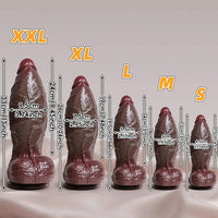 6.3in 7.09in 7.68in 10.24in 13in Big Silicone Ebony Dildo Adult Pleasure Tool
