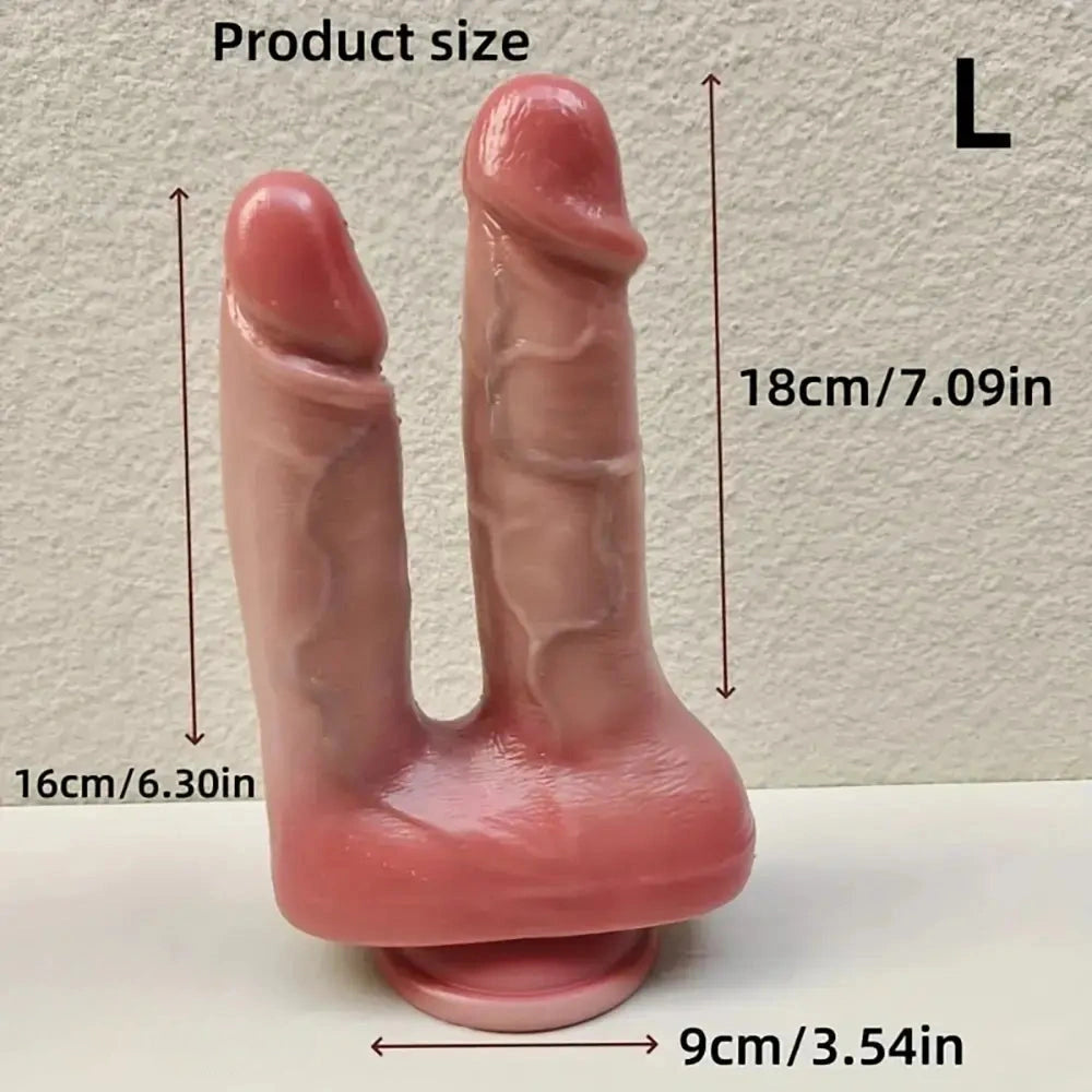 6.3in 7.09in Realistic Double Ended Dildo For Double Penetration Pleasure