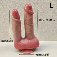 6.3in 7.09in Realistic Double Ended Dildo For Double Penetration Pleasure