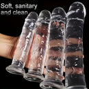 6.3in 7.1in 7.7in 8.5in 9.8in 12in Realistic Clear Dildo With Suction Cup