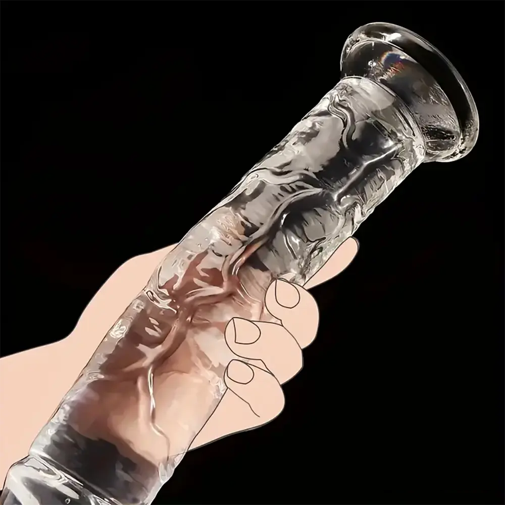 6.3in 7.1in 7.7in 8.5in 9.8in 12in Realistic Clear Dildo With Suction Cup