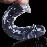 6.3in 7.1in 7.7in 8.5in 9.8in 12in Realistic Clear Dildo With Suction Cup