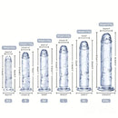 6.3in 7.1in 7.7in 8.5in 9.8in 12in Realistic Clear Dildo With Suction Cup