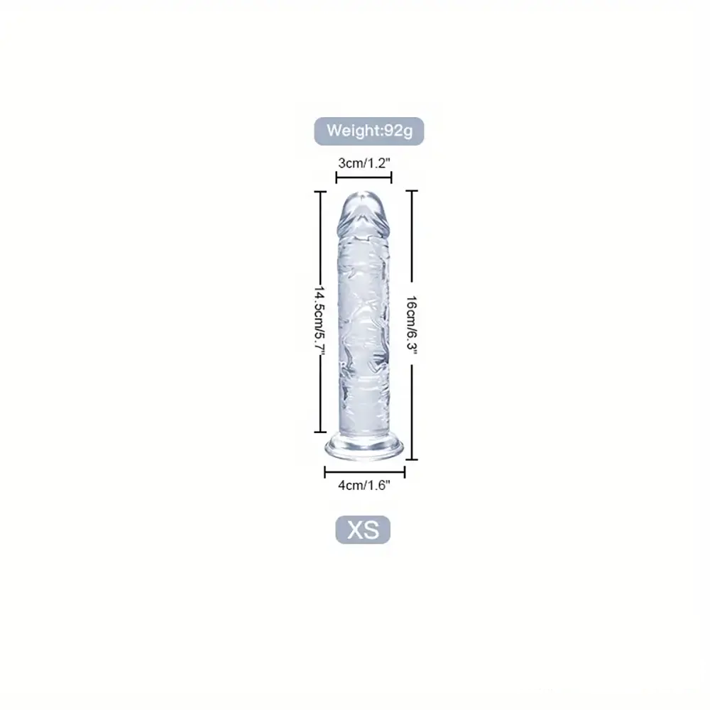 6.3in 7.1in 7.7in 8.5in 9.8in 12in Realistic Clear Dildo With Suction Cup