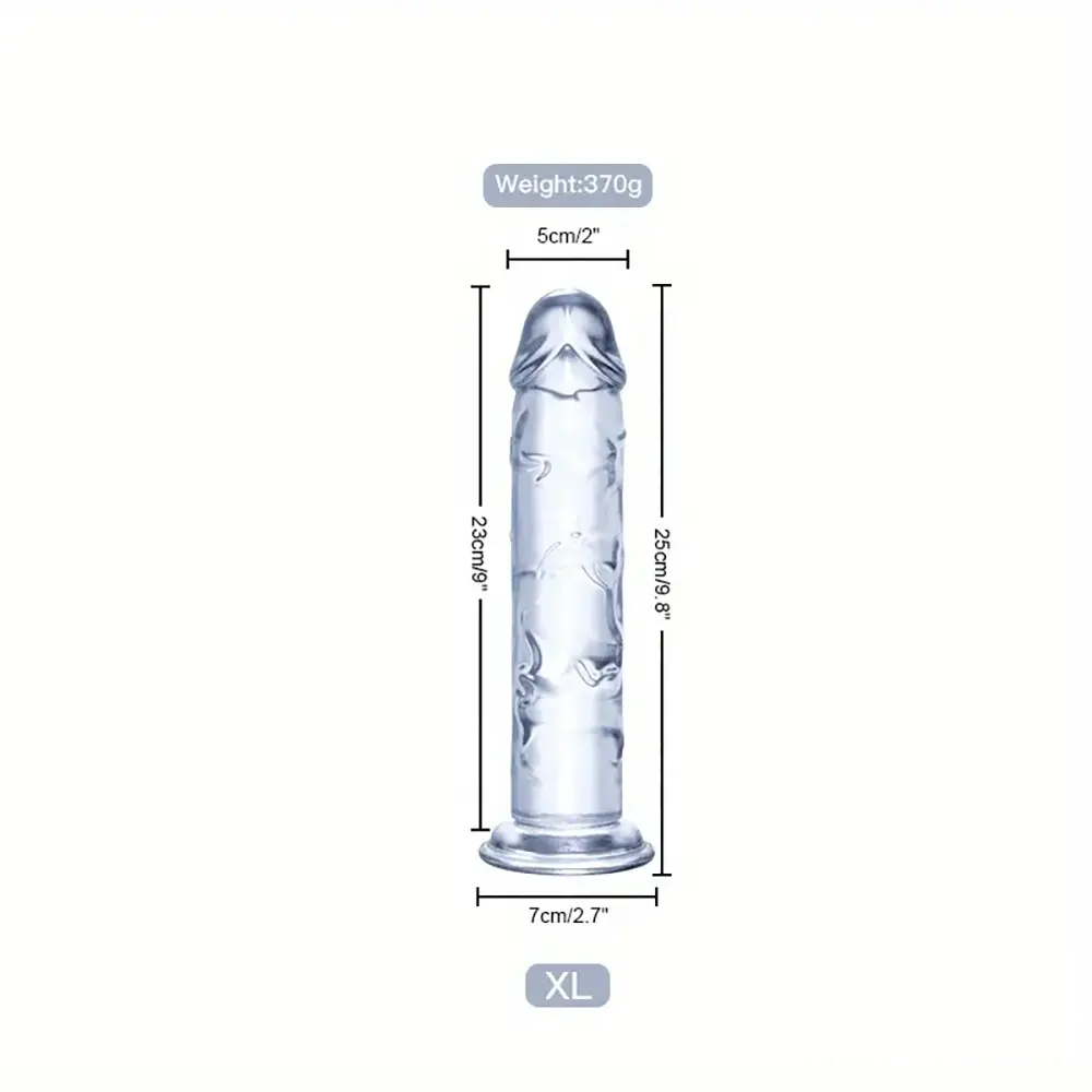 6.3in 7.1in 7.7in 8.5in 9.8in 12in Realistic Clear Dildo With Suction Cup