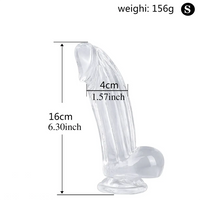 6.3in 7.28in 8.66in Realistic Clear Women Dildo With Suction Cup