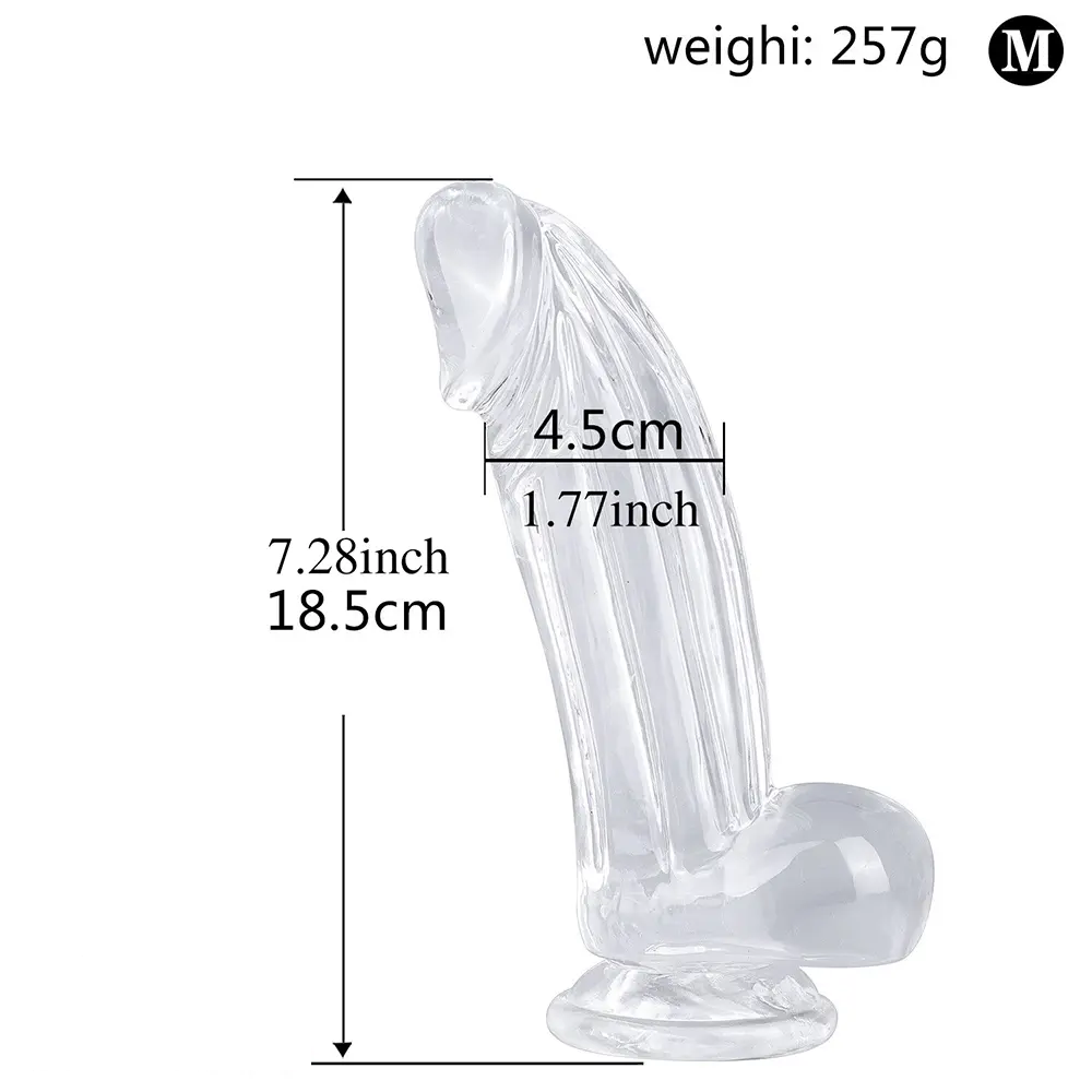 6.3in 7.28in 8.66in Realistic Clear Women Dildo With Suction Cup
