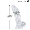 6.3in 7.28in 8.66in Realistic Clear Women Dildo With Suction Cup