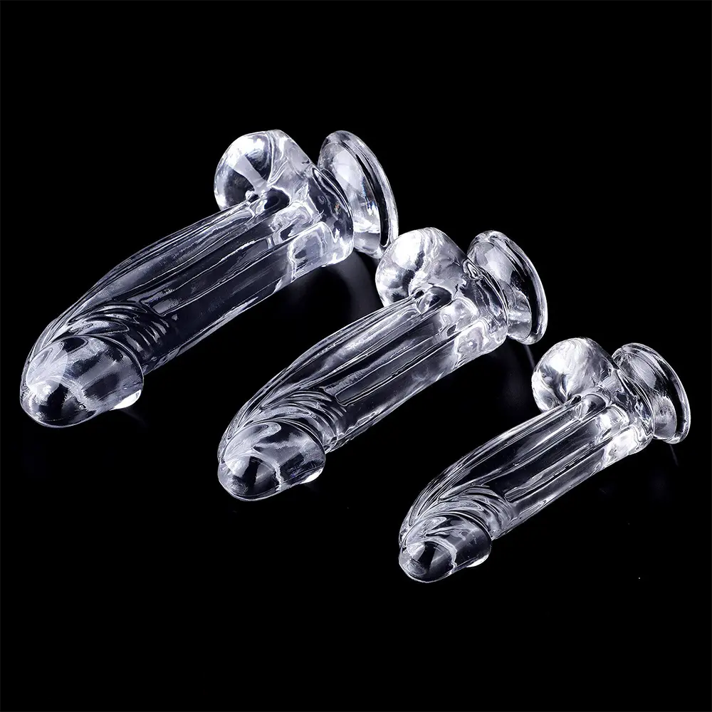 6.3in 7.28in 8.66in Realistic Clear Women Dildo With Suction Cup