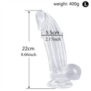 6.3in 7.28in 8.66in Realistic Clear Women Dildo With Suction Cup