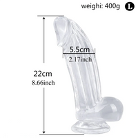 6.3in 7.28in 8.66in Realistic Clear Women Dildo With Suction Cup