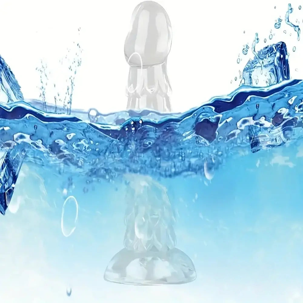 6.3in 7.48in 8.27in Real Lifelike Dragon Clear Soft Anal Dildo For Couples