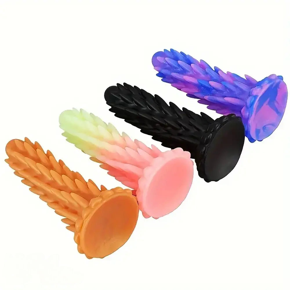 6.3in 7.48in 9.06in Colorful Luminous Hedgehog spiked Dildo For SM