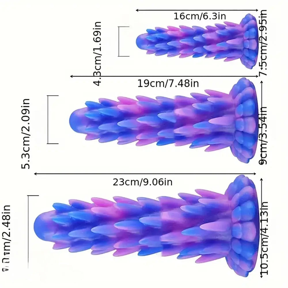 6.3in 7.48in 9.06in Colorful Luminous Hedgehog spiked Dildo For SM