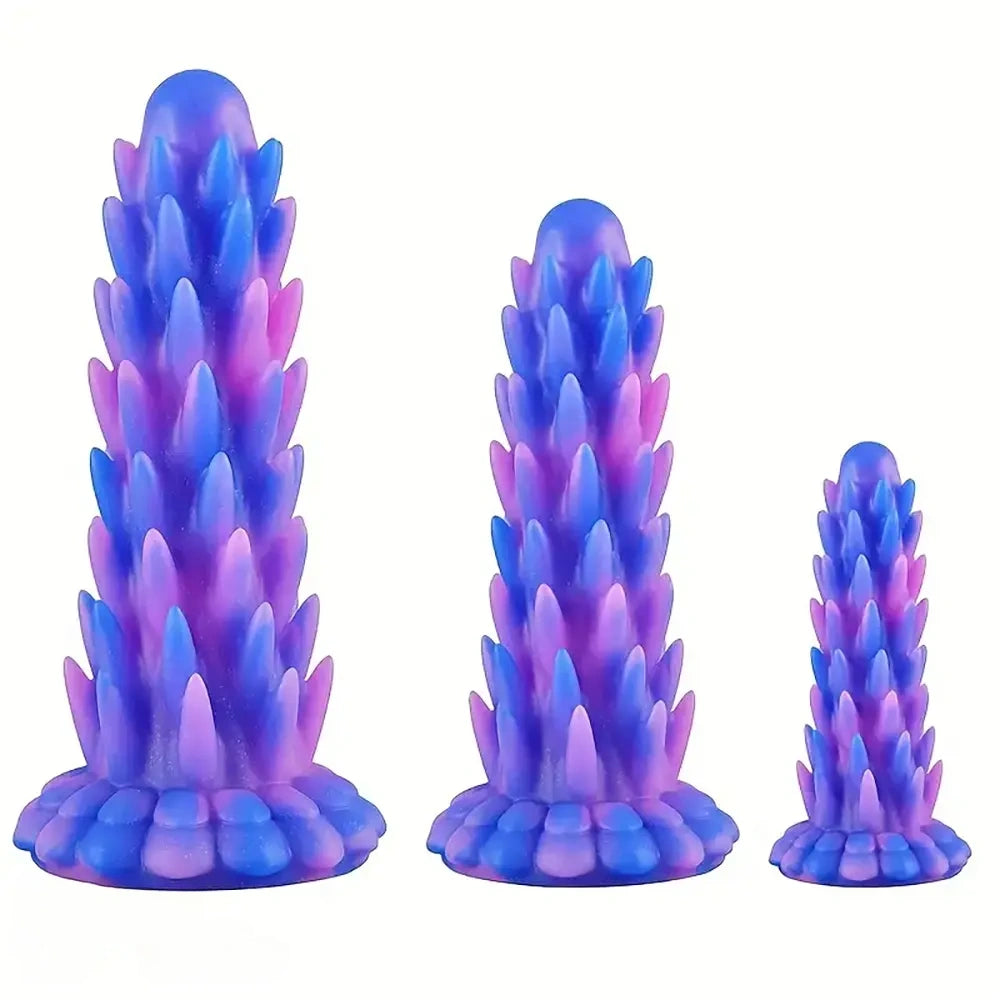 6.3in 7.48in 9.06in Colorful Luminous Hedgehog spiked Dildo For SM