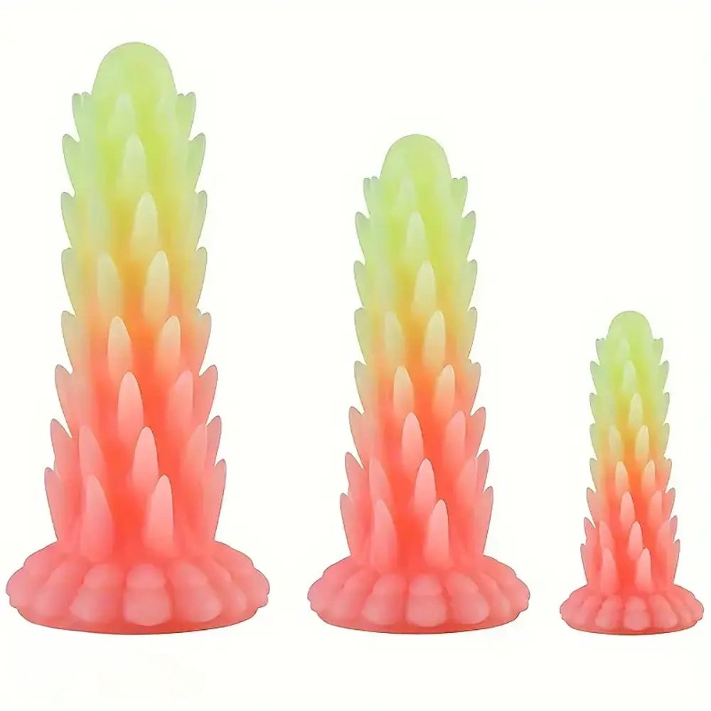 6.3in 7.48in 9.06in Colorful Luminous Hedgehog spiked Dildo For SM