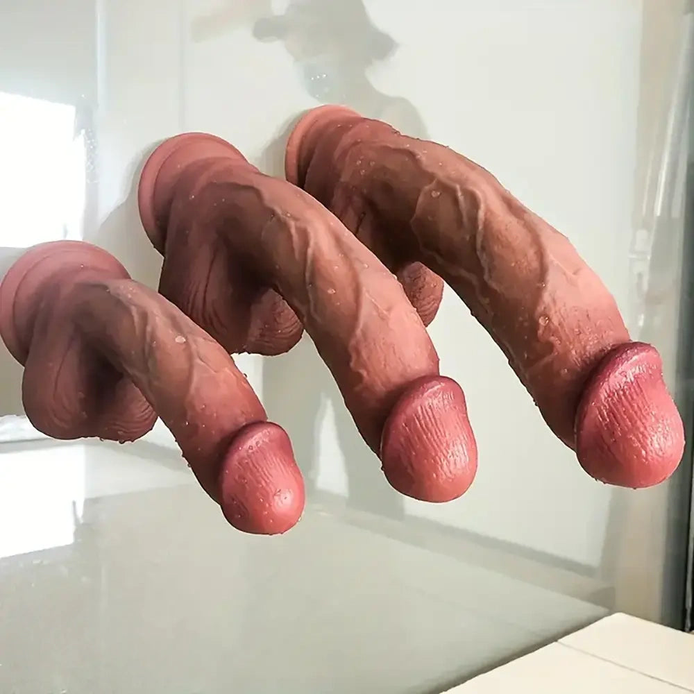 6.3in 7.48in 9.45in Soft Liquid Silicone Real Dildo Adult Sex Toy