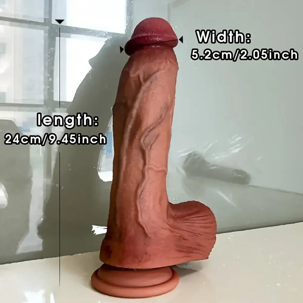 6.3in 7.48in 9.45in Soft Liquid Silicone Real Dildo Adult Sex Toy