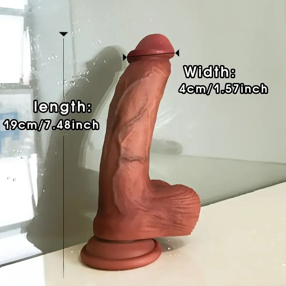 6.3in 7.48in 9.45in Soft Liquid Silicone Real Dildo Adult Sex Toy