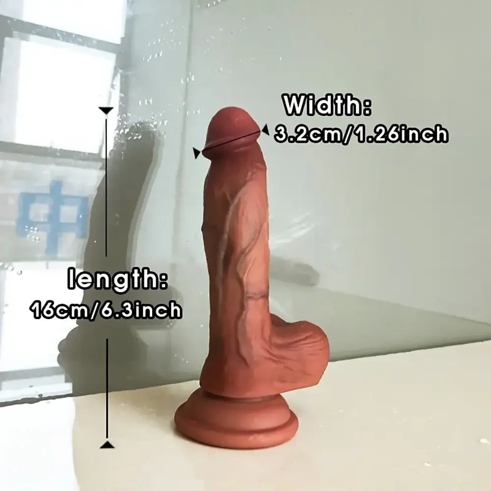 6.3in 7.48in 9.45in Soft Liquid Silicone Real Dildo Adult Sex Toy
