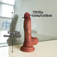 6.3in 7.48in 9.45in Soft Liquid Silicone Real Dildo Adult Sex Toy