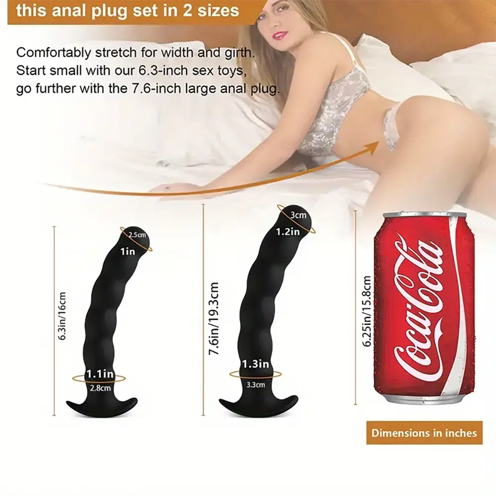 6.3in 7.6in Skin Feeling Realistic Soft Silicone Female Anal Plug Dildo