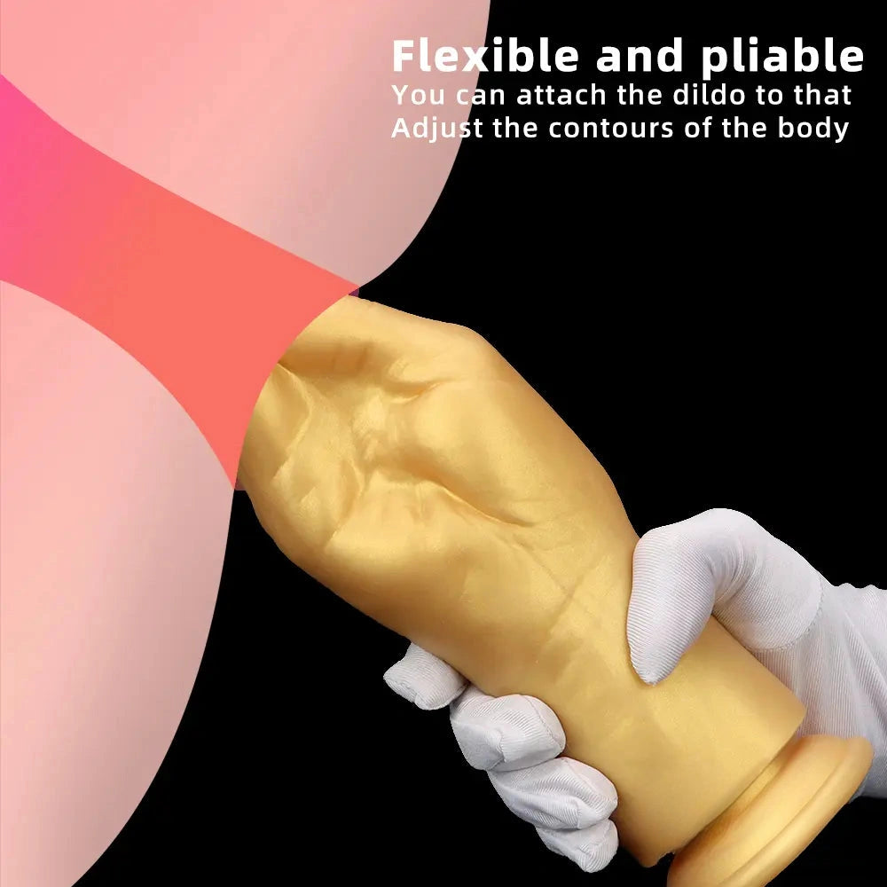 6.3in 8.66in 11.02in Gold Hands Silicone Soft Big Dildo For Fisting Sex