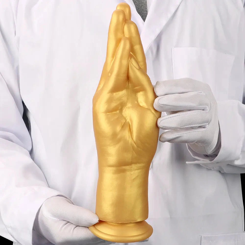 6.3in 8.66in 11.02in Gold Hands Silicone Soft Big Dildo For Fisting Sex