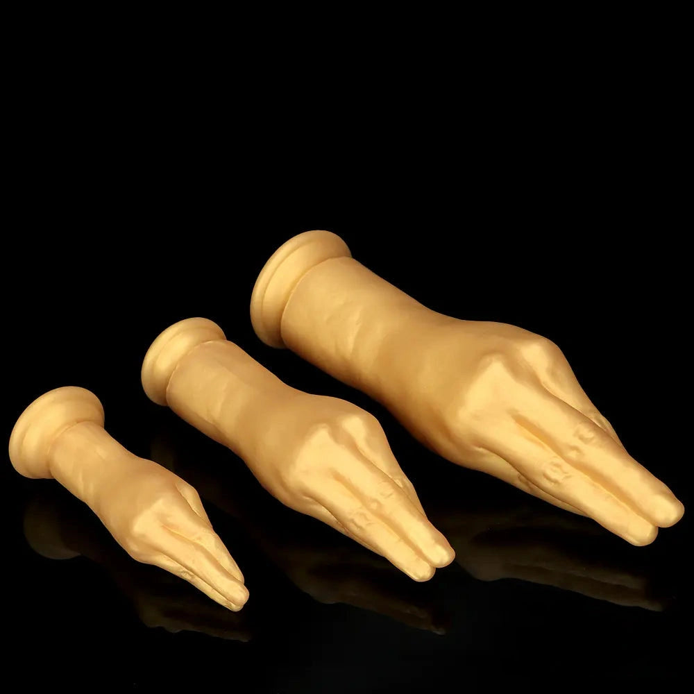 6.3in 8.66in 11.02in Gold Hands Silicone Soft Big Dildo For Fisting Sex