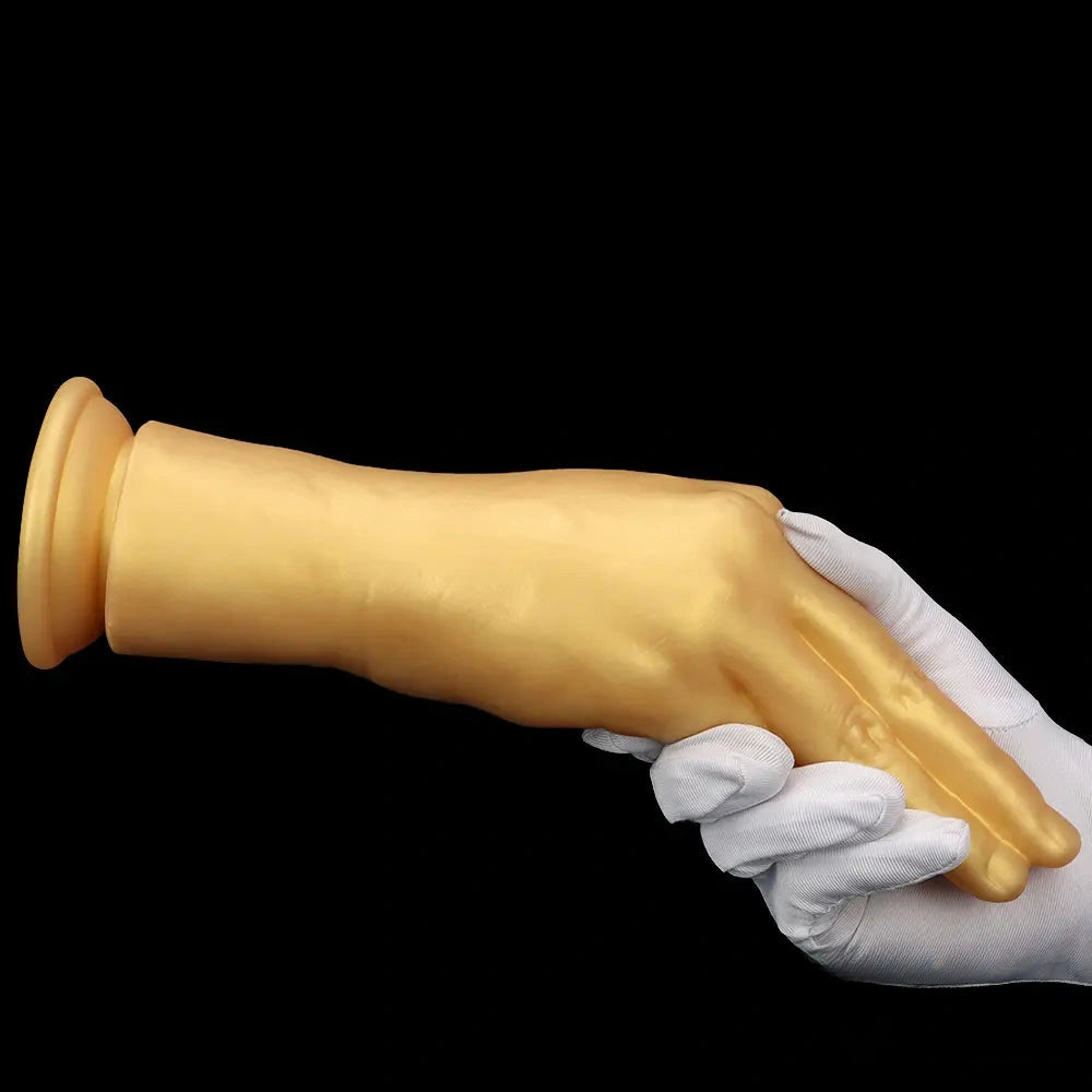 6.3in 8.66in 11.02in Gold Hands Silicone Soft Big Dildo For Fisting Sex