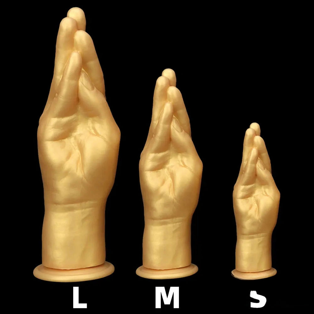 6.3in 8.66in 11.02in Gold Hands Silicone Soft Big Dildo For Fisting Sex