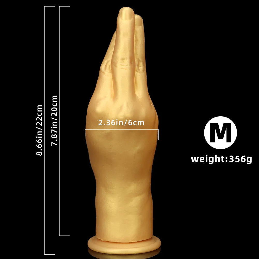 6.3in 8.66in 11.02in Gold Hands Silicone Soft Big Dildo For Fisting Sex