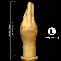 6.3in 8.66in 11.02in Gold Hands Silicone Soft Big Dildo For Fisting Sex