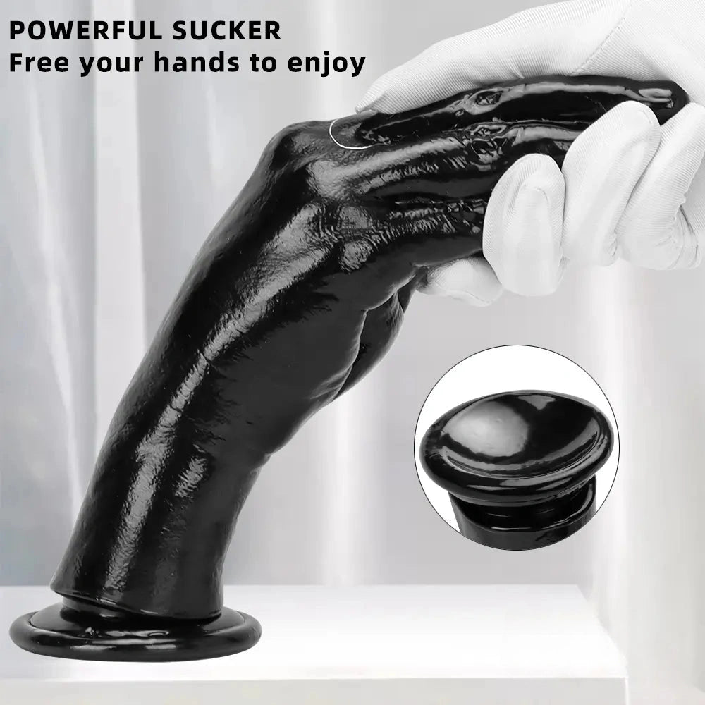 6.3in 8.66in 11.02in Women Using Big Black Thick Hands Fist Dildo