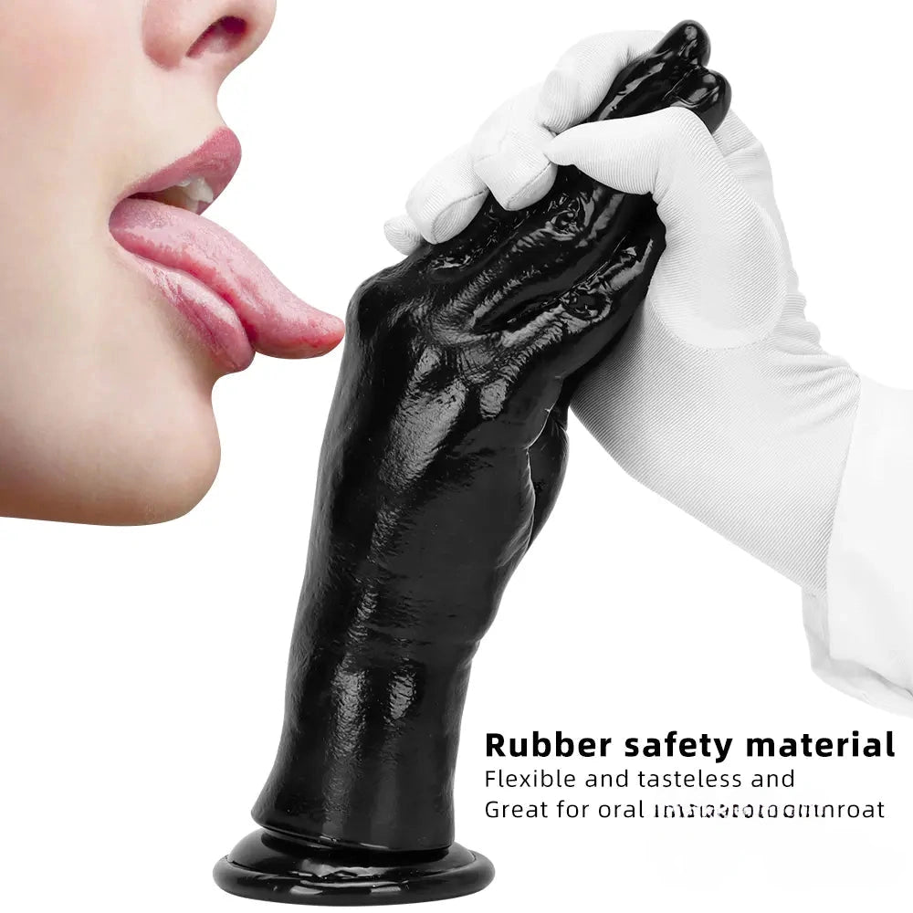 6.3in 8.66in 11.02in Women Using Big Black Thick Hands Fist Dildo
